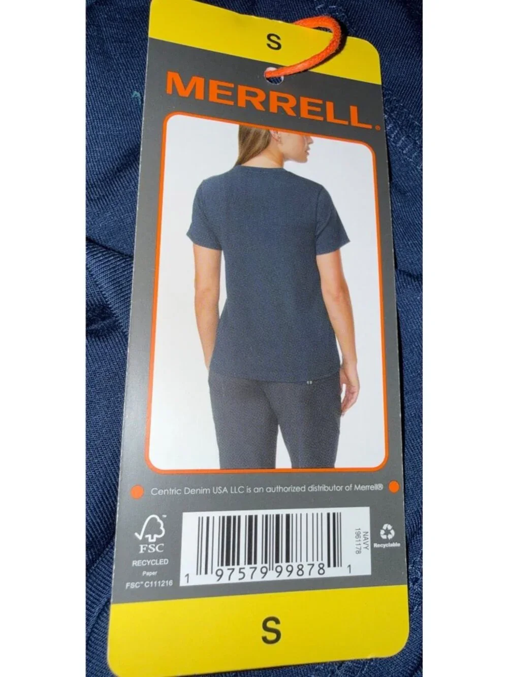 Merrell Women’s Active Tee Navy Quick‑Dry Moisture‑Wicking UPF50 Size Small NWT